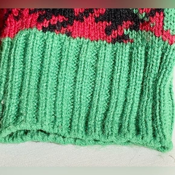 β¨ Ugly Christmas Cat Sweater Mens Festive Plaid Holiday Knit Large β¨ - Picture 7 of 7